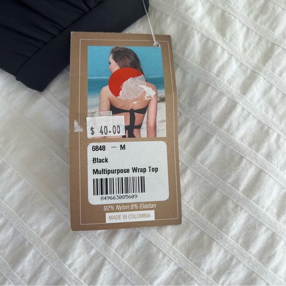 NWT Mapale Multipurpose Wrap Bikini Top in Black, M - Picture 14 of 16